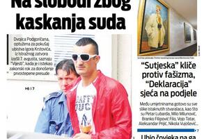 Naslovna strana "Vijesti" za 3. septembar 2023.