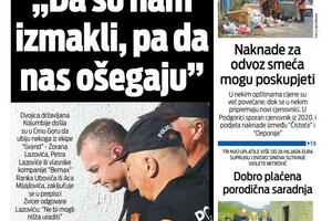 Naslovna strana "Vijesti" za 4. septembar 2023.