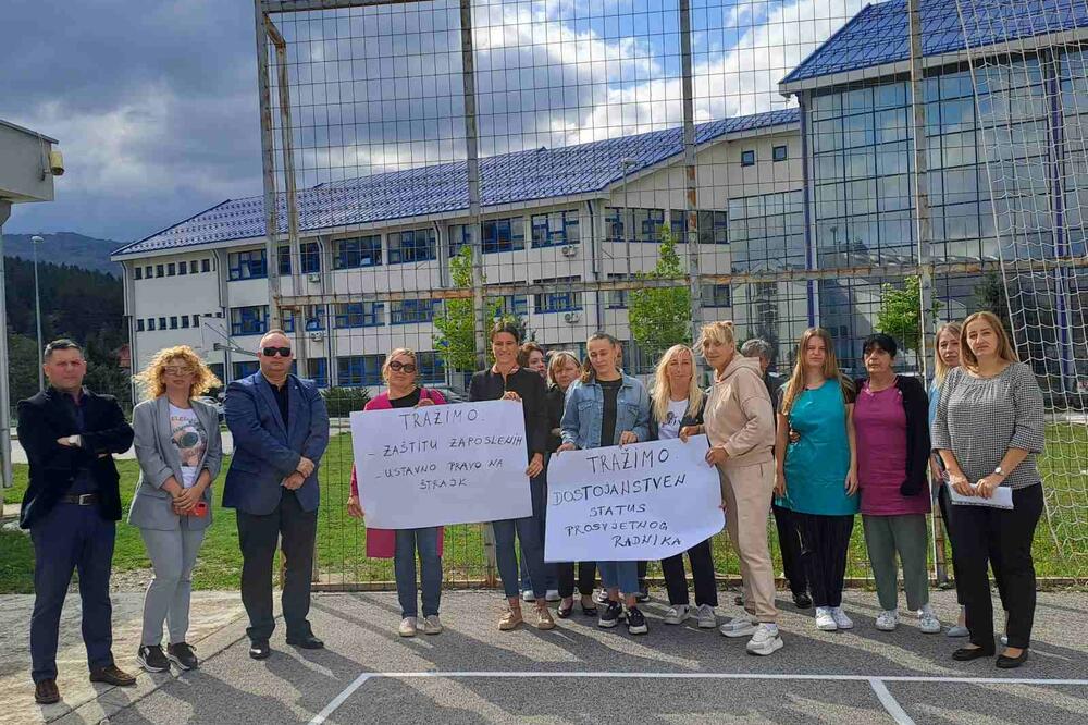 Protest prosvjetnih radnika u Kolašinu, Foto: Privatna arhiva
