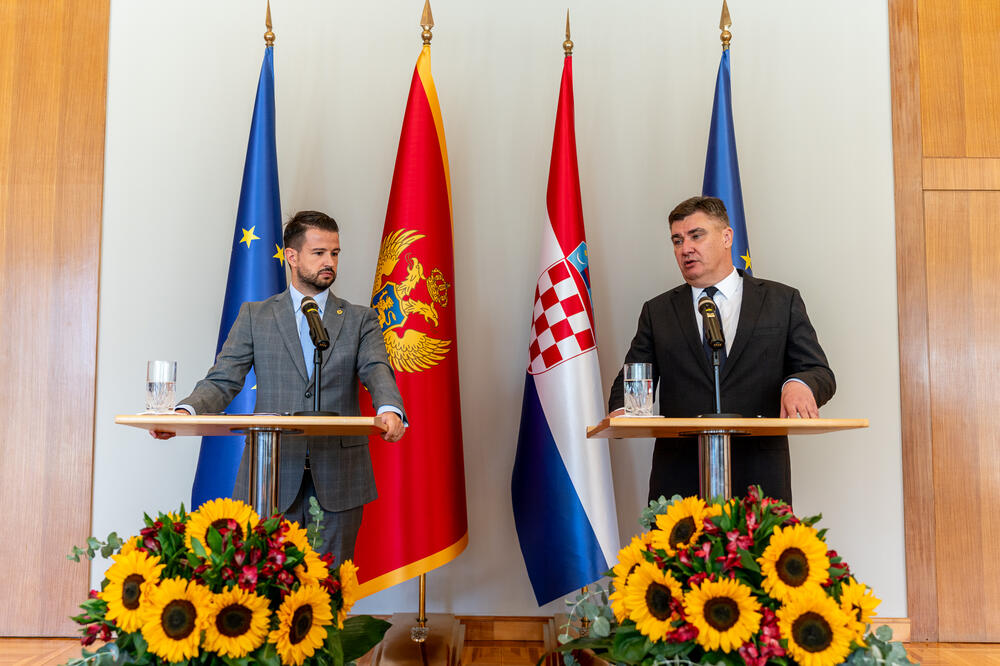 Milatović sa hrvatskim kolegom Zoranom Milanovićem, Foto: Služba za informisanje Predsjednika Crne Gore