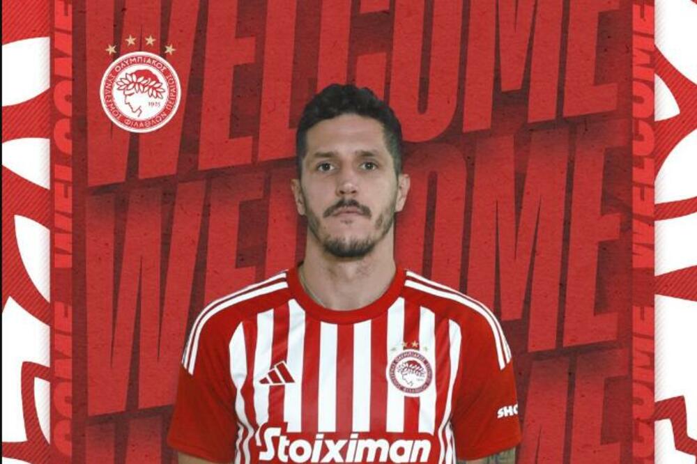 Stevan Jovetić u dresu Olimpijakosa, Foto: Twitter.com/olympiacosfc