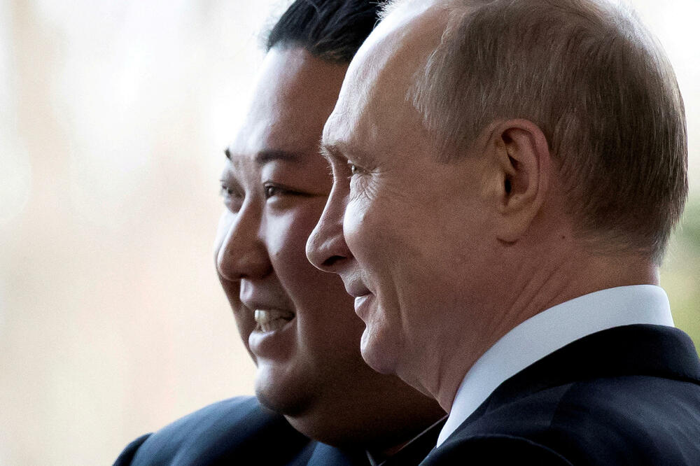 Kim Džong Un i Vladimir Putin u Vladivostoku, 25. aprila 2019. godine, Foto: Reuters