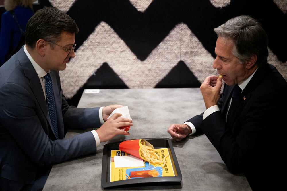 Kuleba i Blinken u kijevskom MekDonaldsu, Foto: Reuters