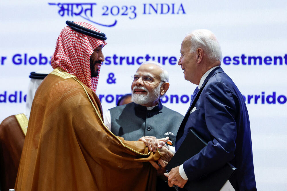 Bin Salman, Modi i Bajden juče na samitu, Foto: Rojters