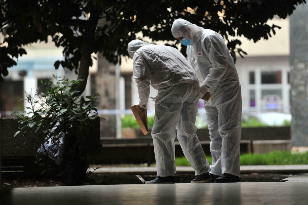 Uviđaj nakon ubistva Miloša Šakovića, Foto: Savo Prelević