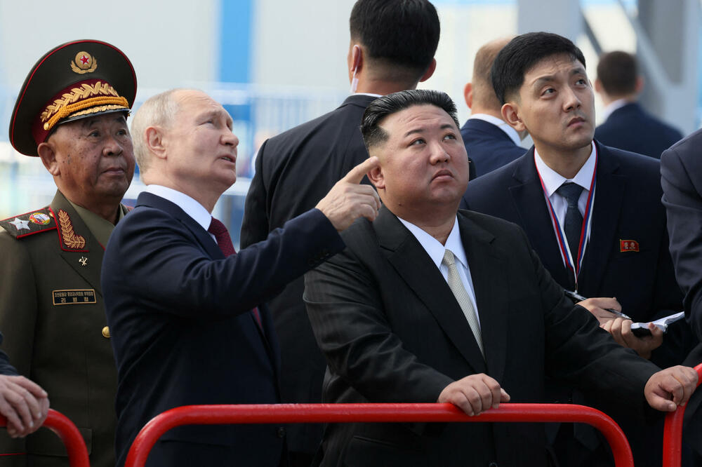 Kim i Putin juče u Rusiji, Foto: Rojters