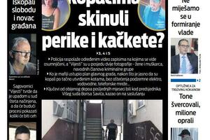 Naslovna strana "Vijesti" za 16. septembar 2023.