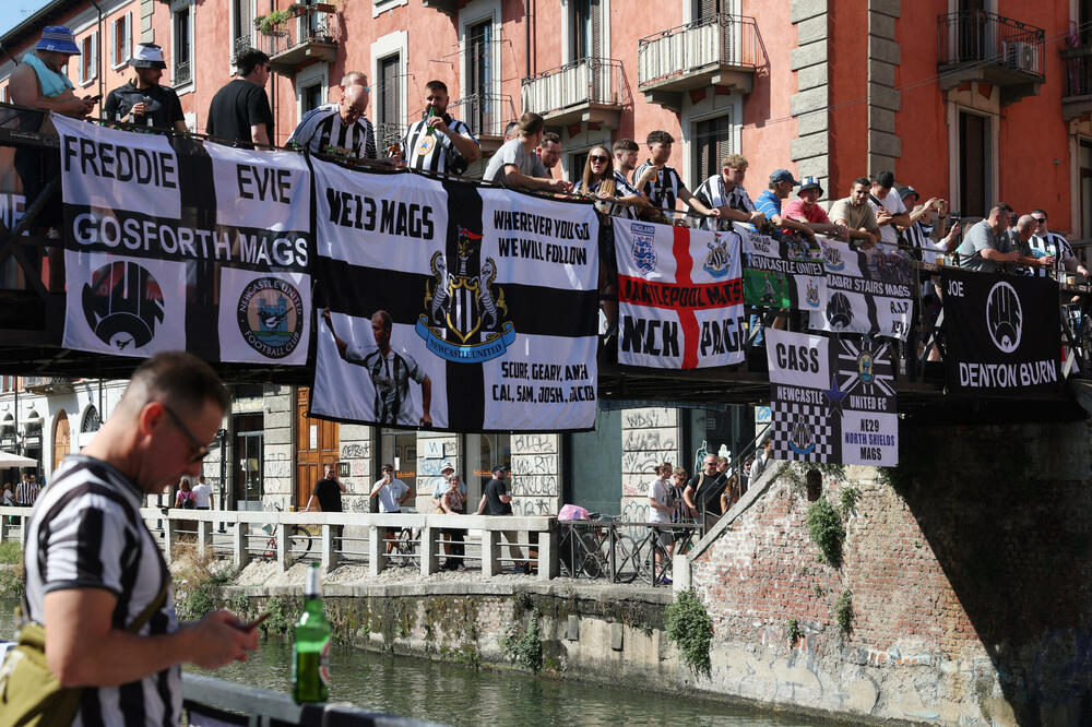 Navijači Njukasla u Milanu, Foto: Reuters