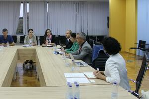 Stevović and Savović spoke with members of the academic delegation...
