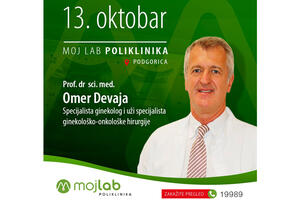 Prof. dr Omer Devaja, 13. oktobra u poliklinici Moj Lab Podgorica