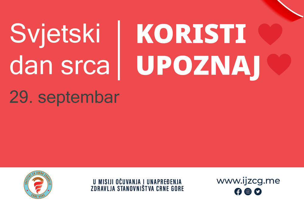 Svjetski dan srca, Foto: Institut za javno zdravlje