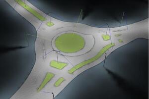 Turbo roundabout instead of traffic lights in Ulcinj