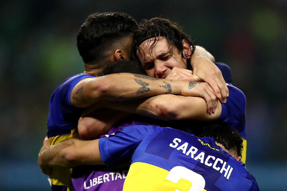 Slavlje Edinsona Kavanija i drugova nakon trijumfa u polufinalu, Foto: Reuters