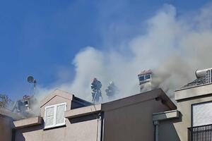 Požar u centru Tivta, nekoliko vatrogasaca lakše povrijeđeno