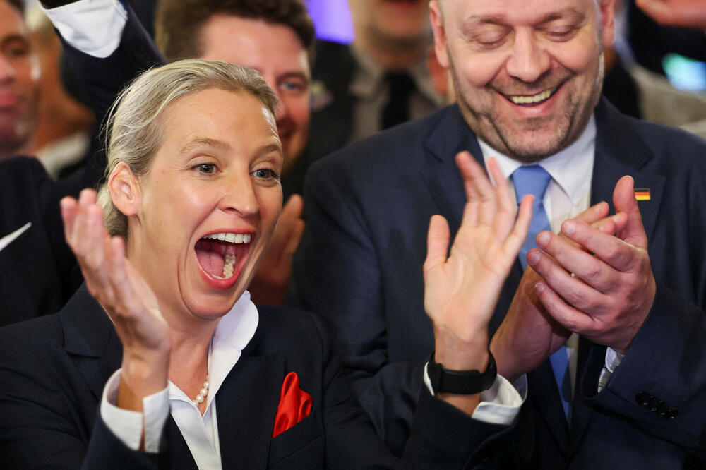 Vejdel i Lambrou nakon objavljivanja prvih rezultata izbora u Hesenu, Foto: Rojters