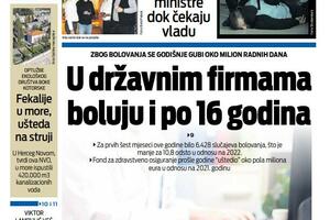 Naslovna strana "Vijesti" za 17. oktobar 2023.