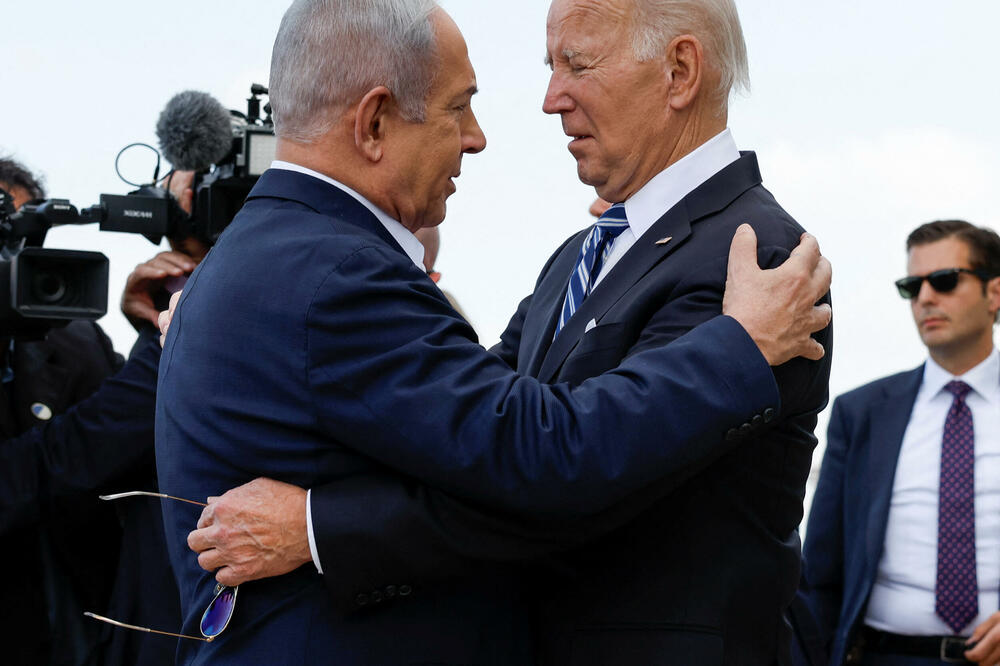 Netanjahu i Bajden juče u Tel Avivu, Foto: Rojters