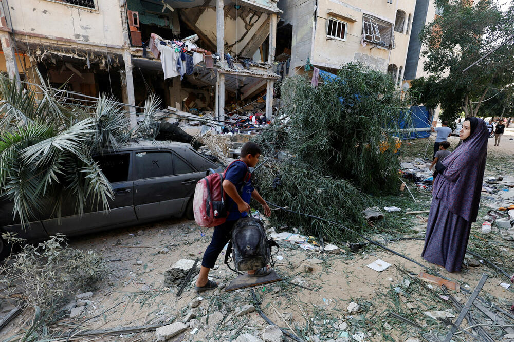 Detalj nakon izraelskog napada na Han Junis u južnom dijelu Pojasa Gaze, Foto: Reuters