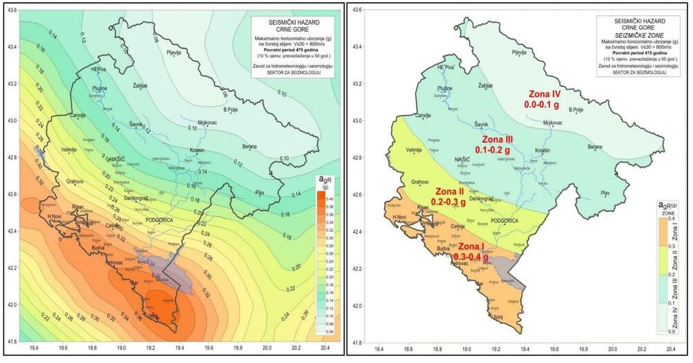 Najveći rizik od zemljotresa imaju primorje i Ulcinj: Zone rizika