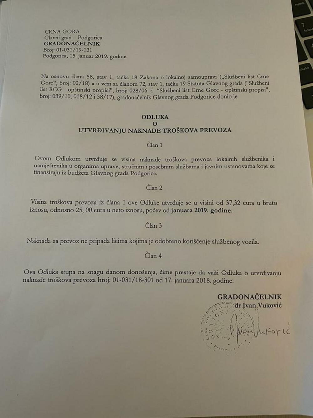 odluka Ivan Vuković