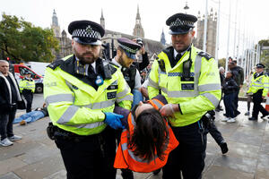 London: More than 60 environmental activists arrested in front of the Parliament...