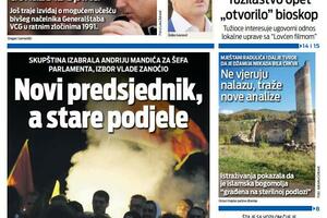 Naslovna strana "Vijesti" za 31. oktobar 2023.