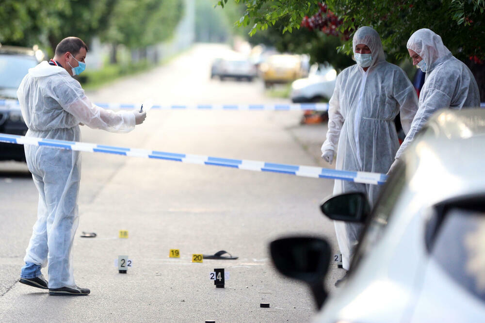 Uviđaj nakon ubistva Bogdana Milića, Foto: Filip Roganović