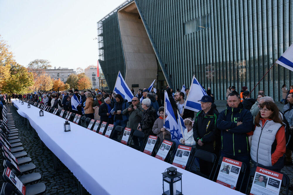 Skup solidarnosti u Varšavi za žrtve Hamasovog napada na Izrael, Foto: Rojters