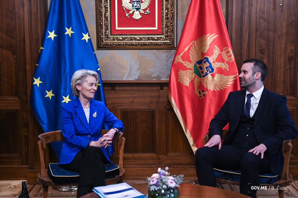 Ursula von der Leyen and Montenegrin Prime Minister Milojko Spajić