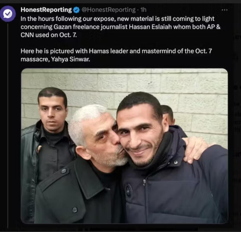 CNN i AP su prekinuli saradnju sa Hasan Eslaija (na fotografiji sa liderom Hamasa Jahjom Sinvarom)