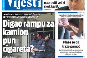 Naslovna strana "Vijesti" za 19. novembar 2023.