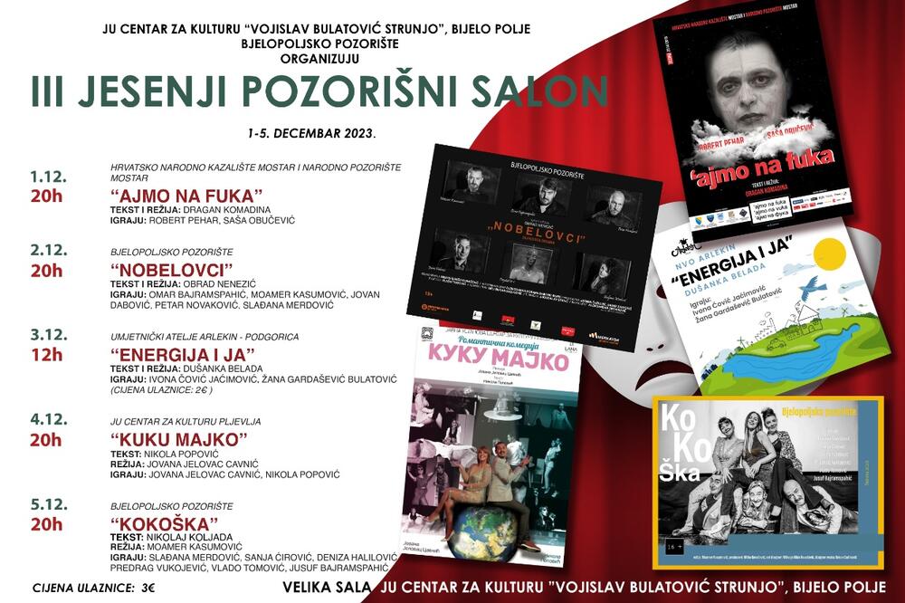Od 1. do 5. decembra u bjelopoljskom Centru za kulturu: Jesenji pozorišni salon, Foto: Centar za kulturu Bijelo Polje
