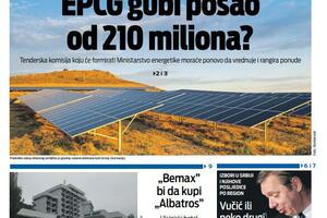 Naslovna strana "Vijesti" za 11. decembar 2023.