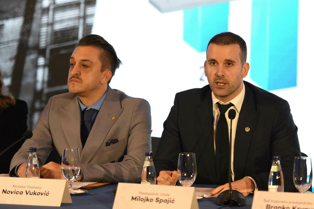 Vuković i Spajić juče na konferenciji za novinare, Foto: BORIS PEJOVIC
