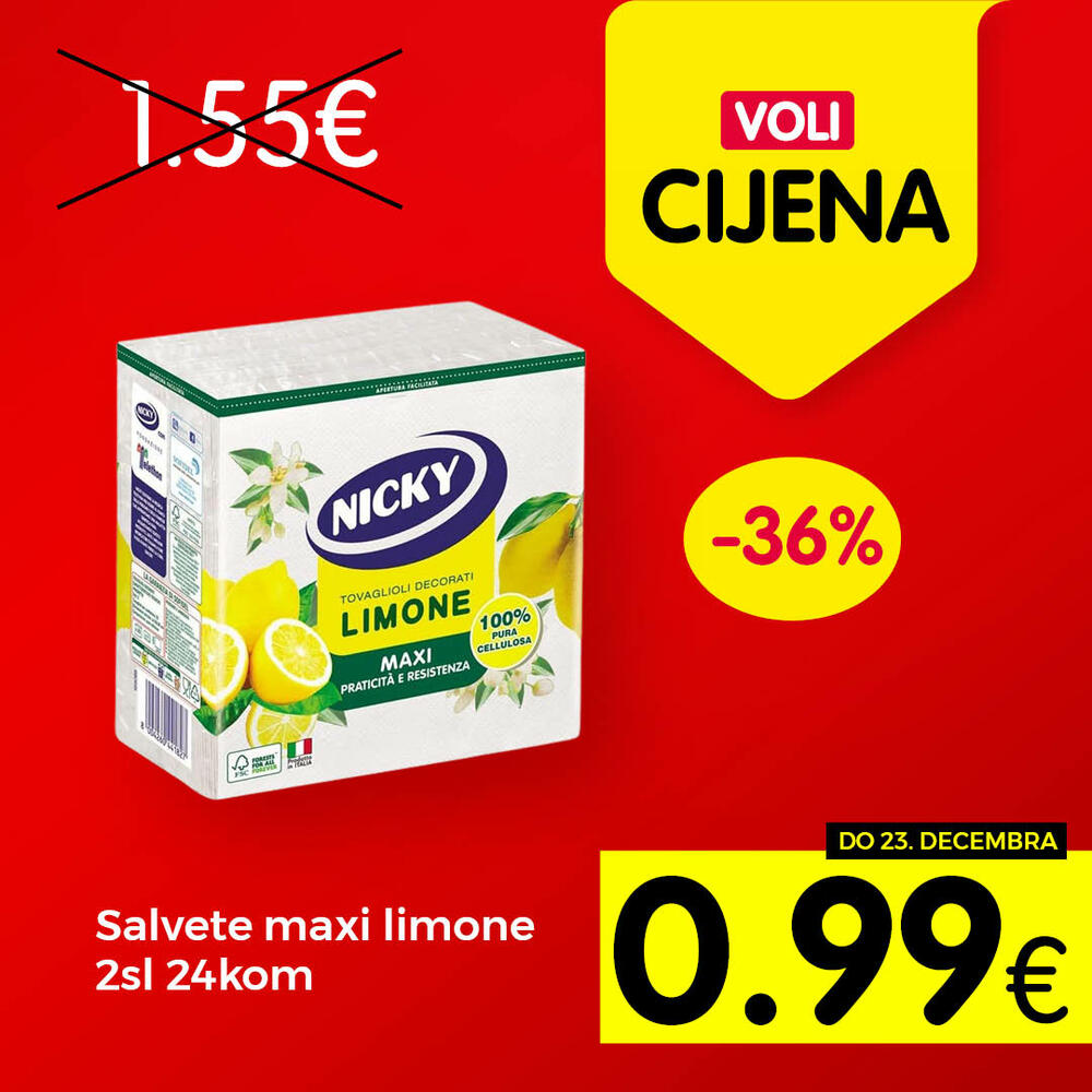 <p>Širok izbor proizvoda po najpovoljnijim cijenama na tržištu u svim Voli i Naš diskont marketima.</p>