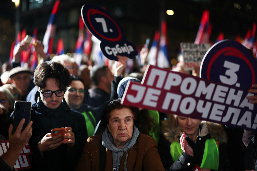 Sa mitinga koalicije “Srbija protiv nasilja” u Beogradu
