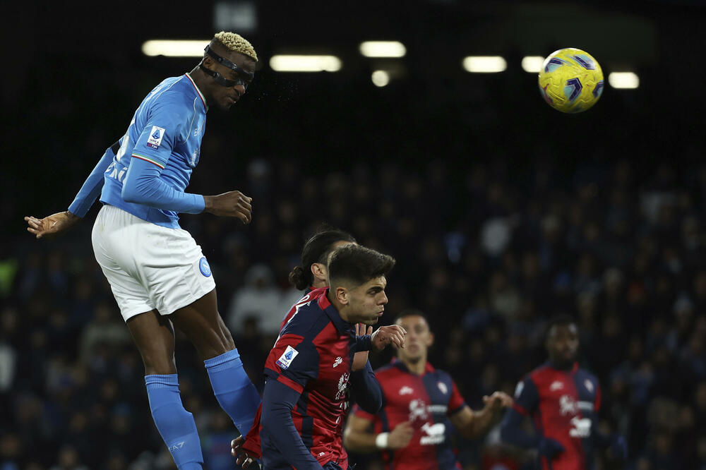 Viktor Osimen daje gol u 69. minutu, Foto: Alessandro Garofalo/LaPresse via AP