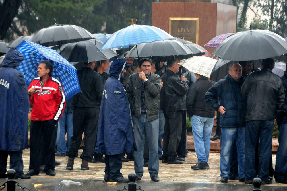 Sa jednog od prethodnih protesta radnika rudarsko-metalskog sektora, Foto: Boris Pejović