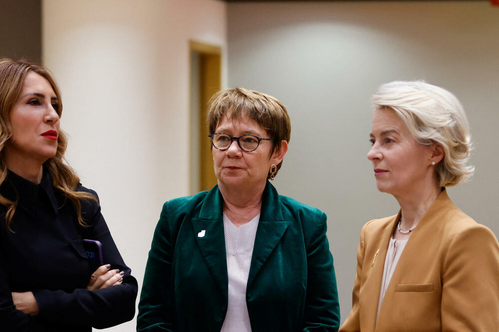 Predsjednica EBRD Odil Renod Beso, Ursula fon der Lajen i Majilinda Bregu na samito o Zapadnom Balkanu, Foto: Rojters