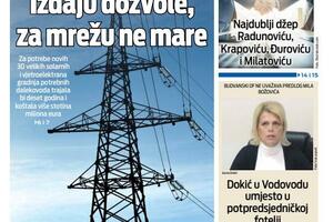 Naslovna strana "Vijesti" za 20. decembar 2023.