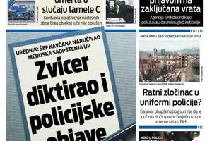 Naslovna strana "Vijesti" za 21. decembar 2023.