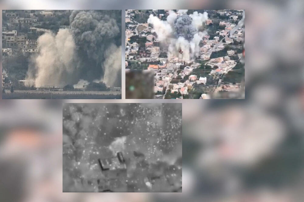 Snimci izraelske vojske na kojima se navodno pokazuju udari na Hezbolah, Foto: Reuters