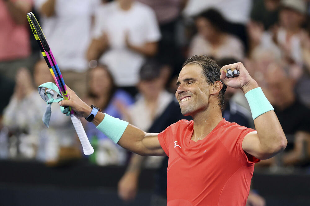 Rafael Nadal slavi pobjedu nad Dominikom Timom, Foto: AP Photo/Tertius Pickard