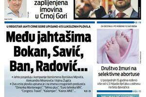 Naslovna strana "Vijesti" za 4. januar 2024.