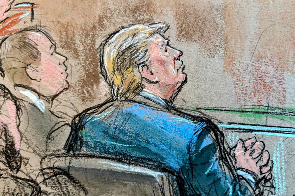Tramp, crtež iz sudnice, Foto: Reuters