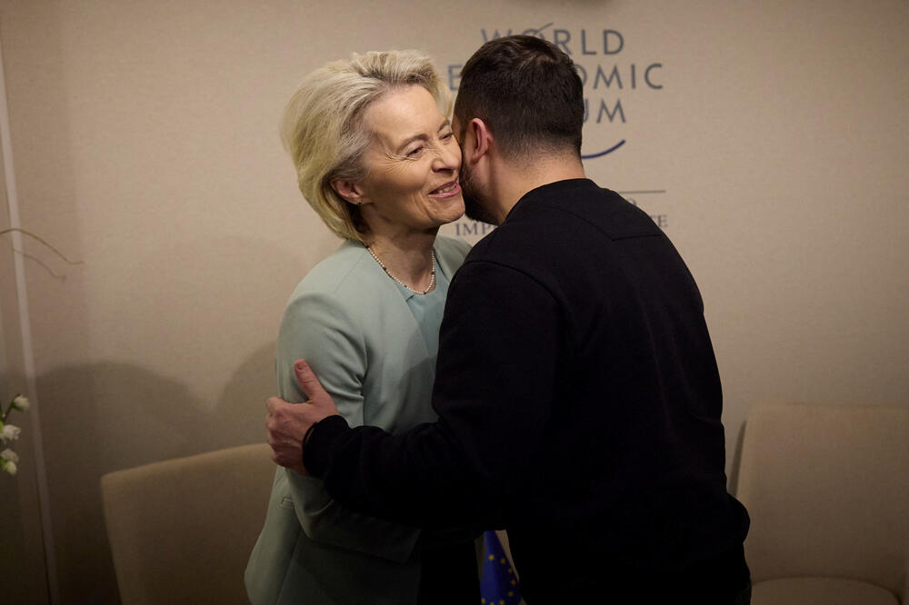Fon der Lajen i predsjednik Ukrajine Volodimir Zelenski u Davosu, Foto: Reuters