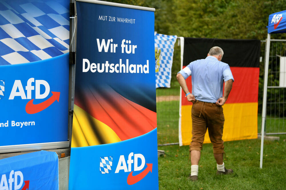 Pristalica AfD u Abensbergu u pokrajini Bavarskoj u Njemačkoj,, Foto: Reuters