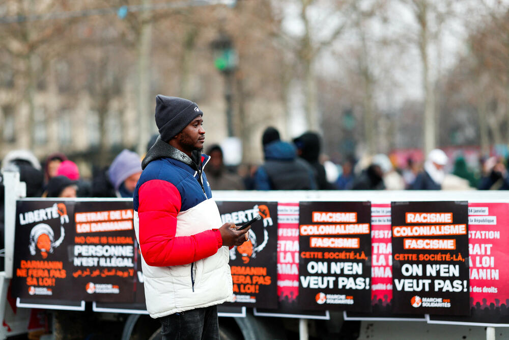 Protesti protiv zakona o imigraciji u Parizu u januaru ove godine