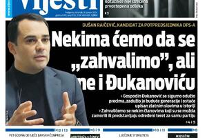 Naslovna strana "Vijesti" za 18. januar 2024.