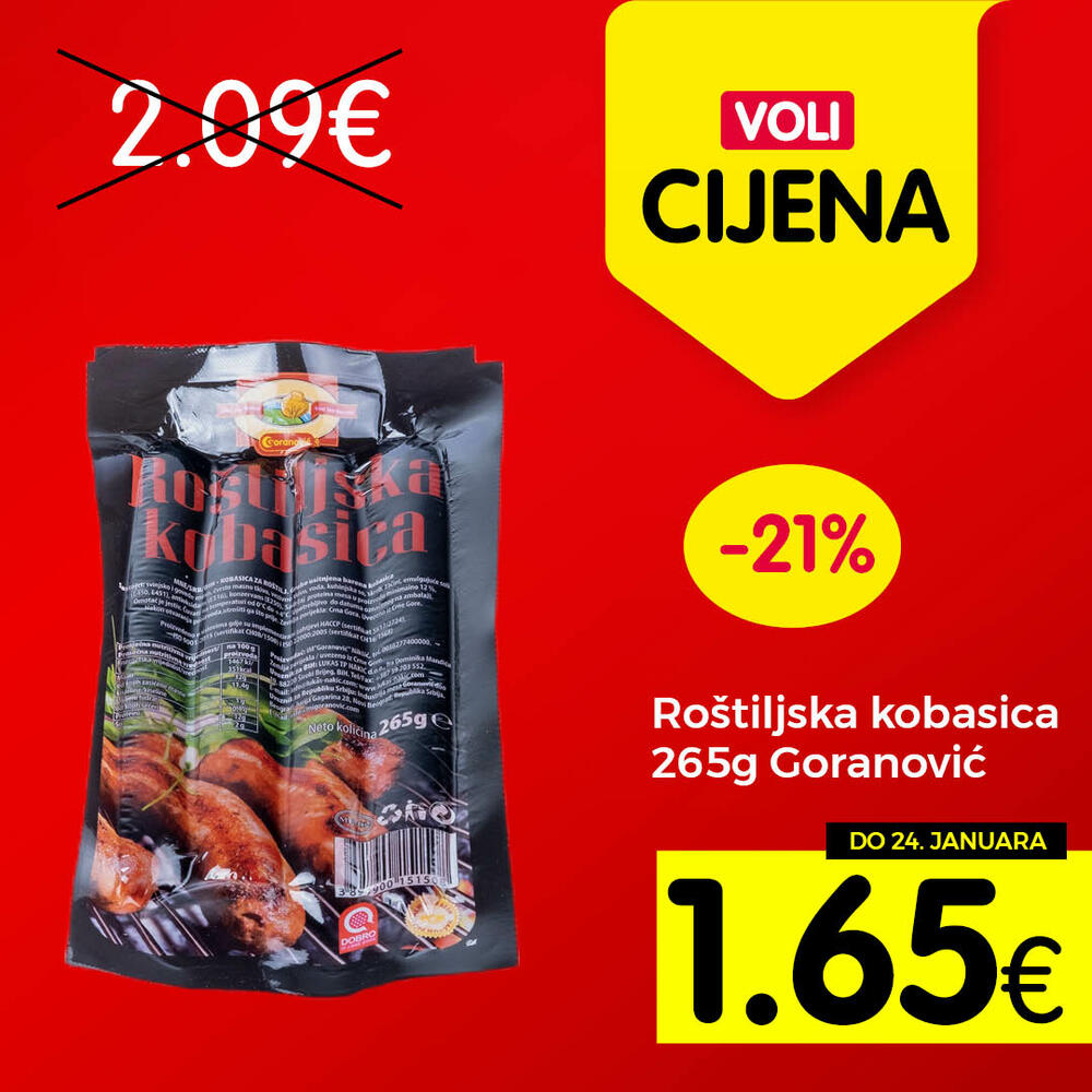 <p>Širok izbor proizvoda po najpovoljnijim cijenama na tržištu u svim Voli i Naš diskont marketima.</p>